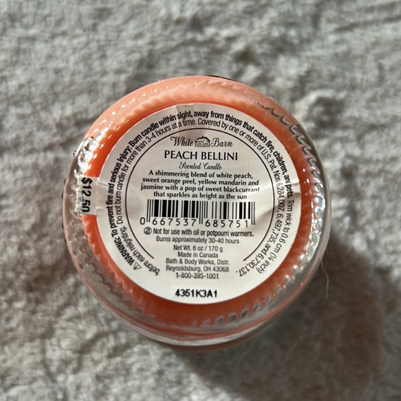 Bath and Body Works Peach Bellini Single Wick - Picture 3 of 4